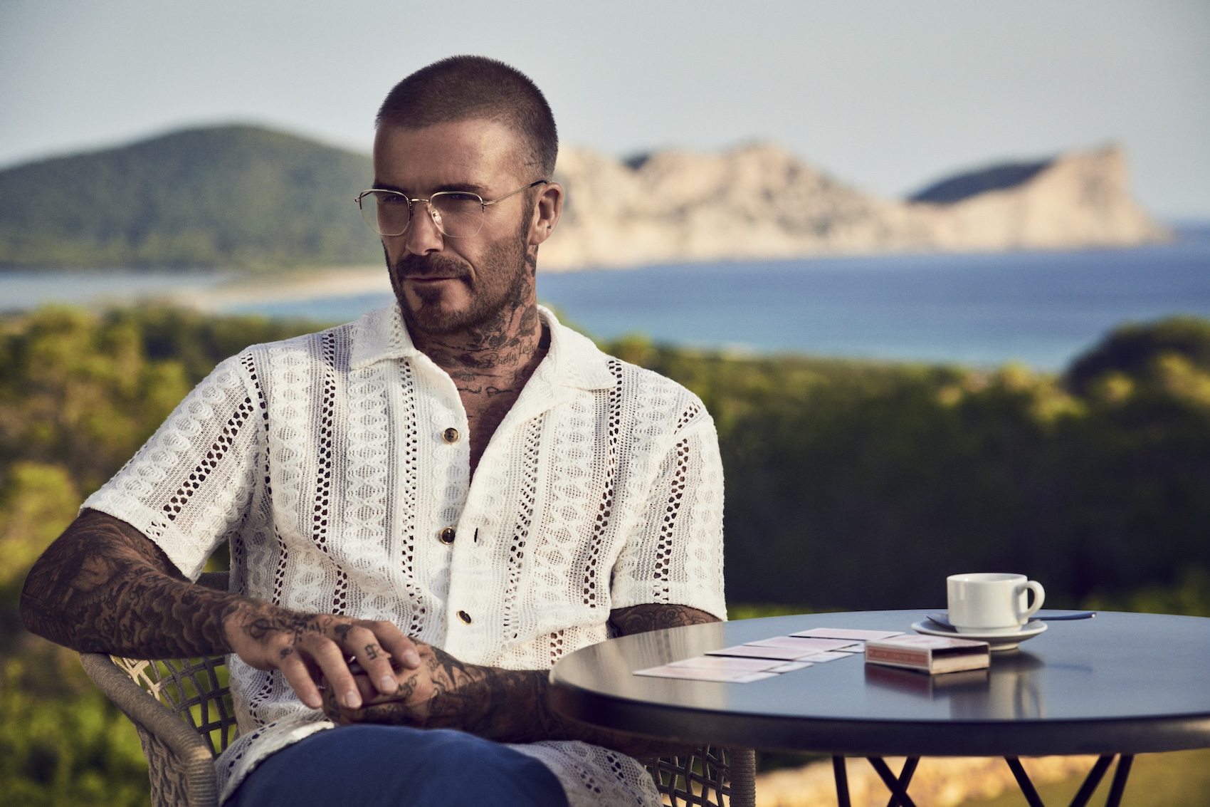 David Beckham shows off his abs in new Spring/Summer eyewear campaign