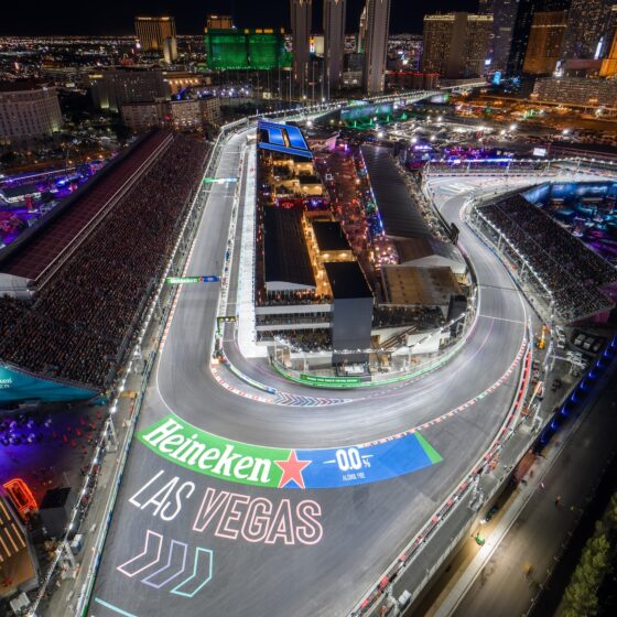 Get your pre-sale tickets for American Express Card Members to the Heineken Formula 1 F1 Las Vegas Grand Prix Pit Building Exterior