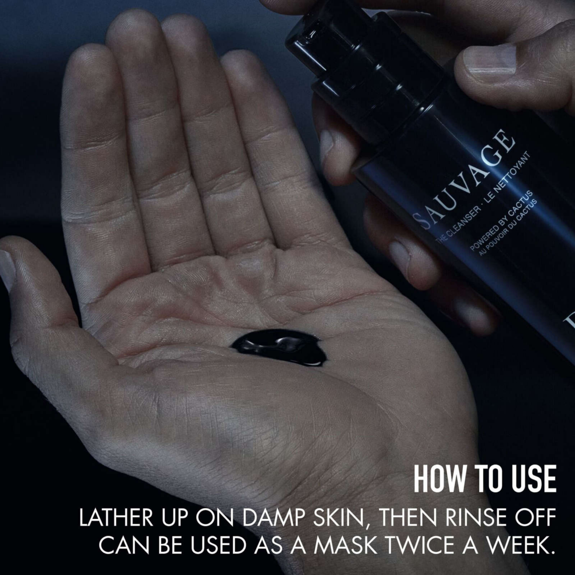 How to use the cleanser. Dior beauty's Sauvage mencare skincare collection line made from Cactus new.