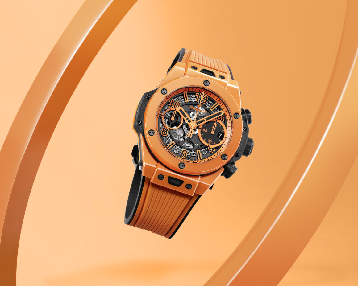 Hublot Big Bang Orange Ceramic: a clockwork orange. A new ceramic colour is making its appearance at the hear t of the Big Bang Unico: a vibrant orange, the result of a unique alchemy and a flawless resistance to shocks and scratches. Watches and Wonders 2024