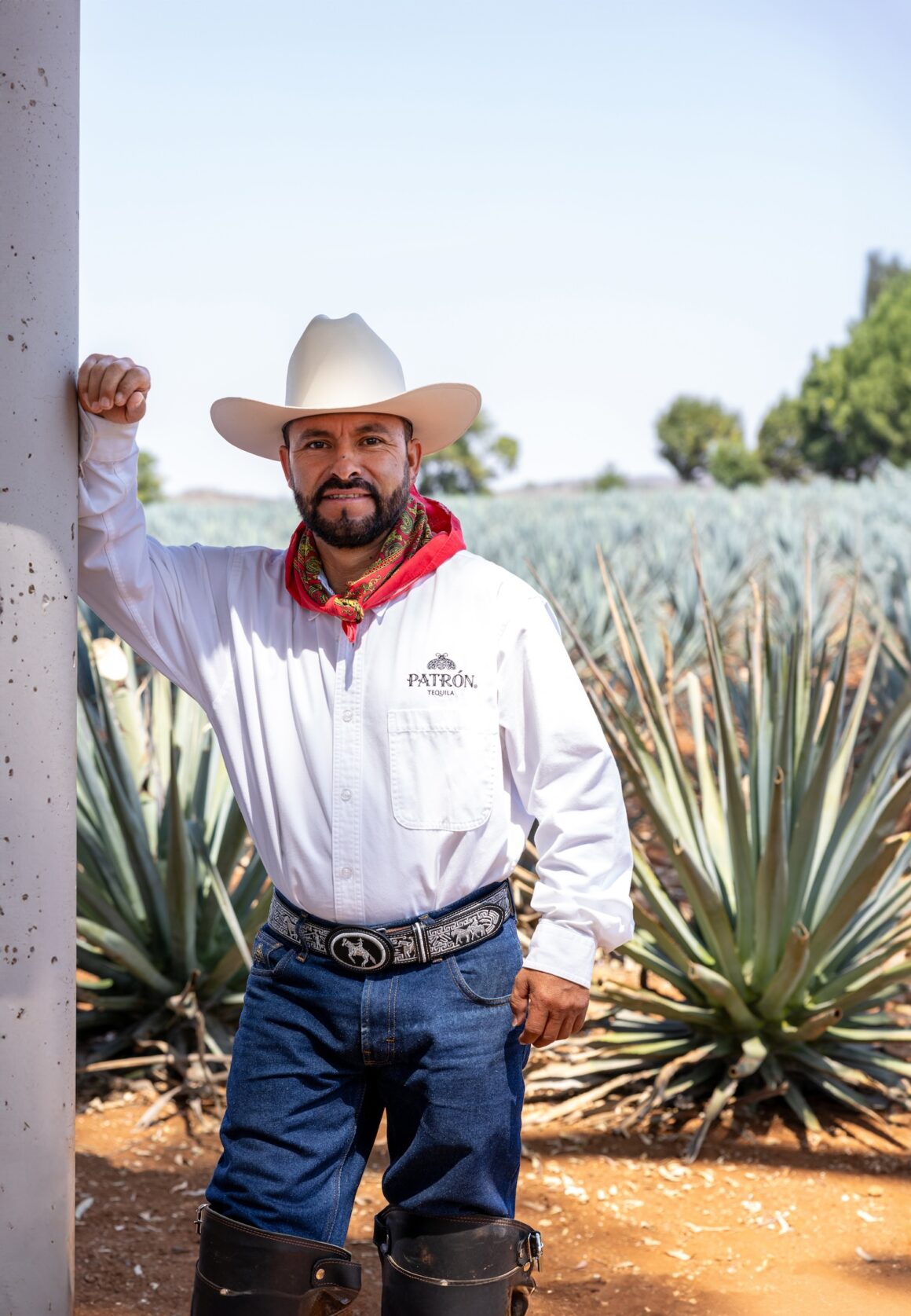 Patrón trusts in their Agave farming families (some of which they have worked with for generations) to provide them with the high quality product they require. Seen here is one of the Jimadors dressed in the traditional gear used to harvest the Agave according to the Patron standards. (PHOTO: Nick Merzetti for STAMINA GROUP)