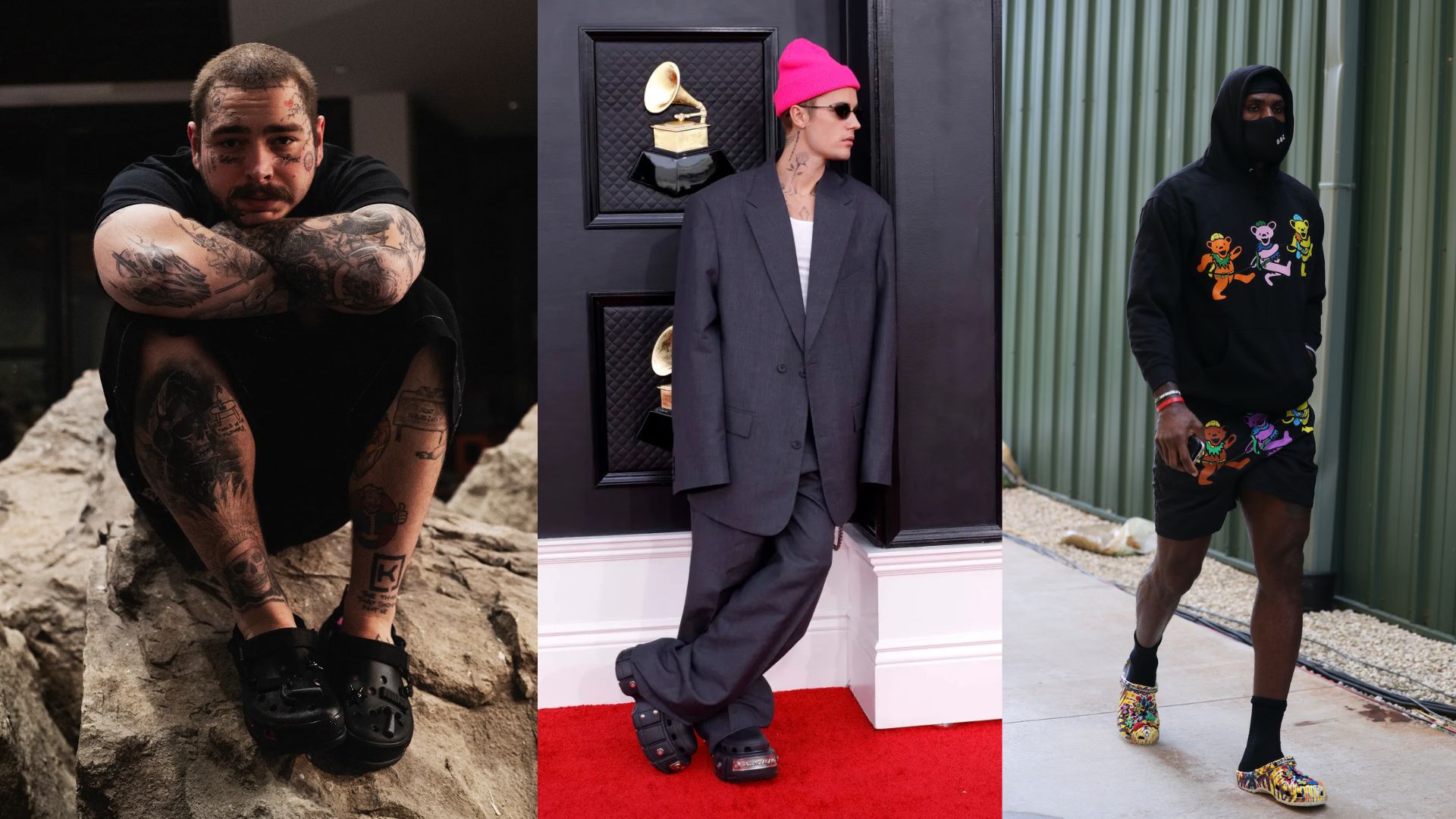 Clogs Crocs Mules and more trends for men celebrity endorsed justin bieber post malone and NBA athletes like Lebron James viral