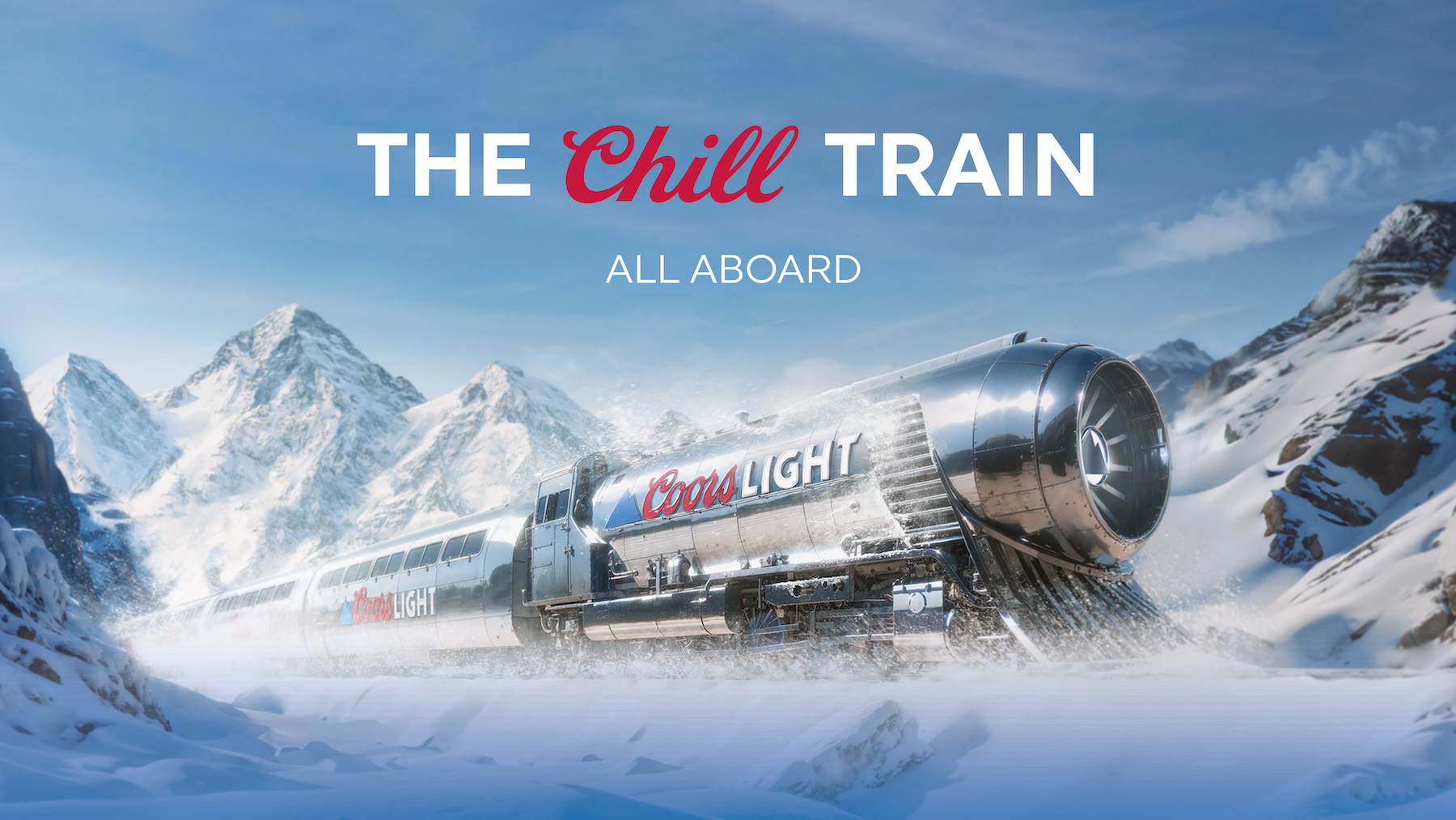 Super bowl powered by Coors Light Chill Train commercial advertisement leading superbowl ad