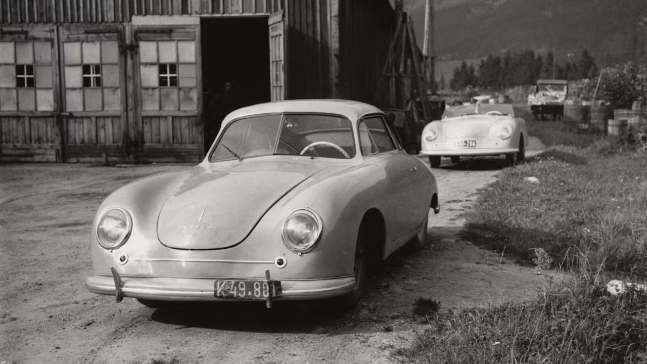 The first Porsche car – the 356 – was built on the grounds of a former sawmill in rural Austria