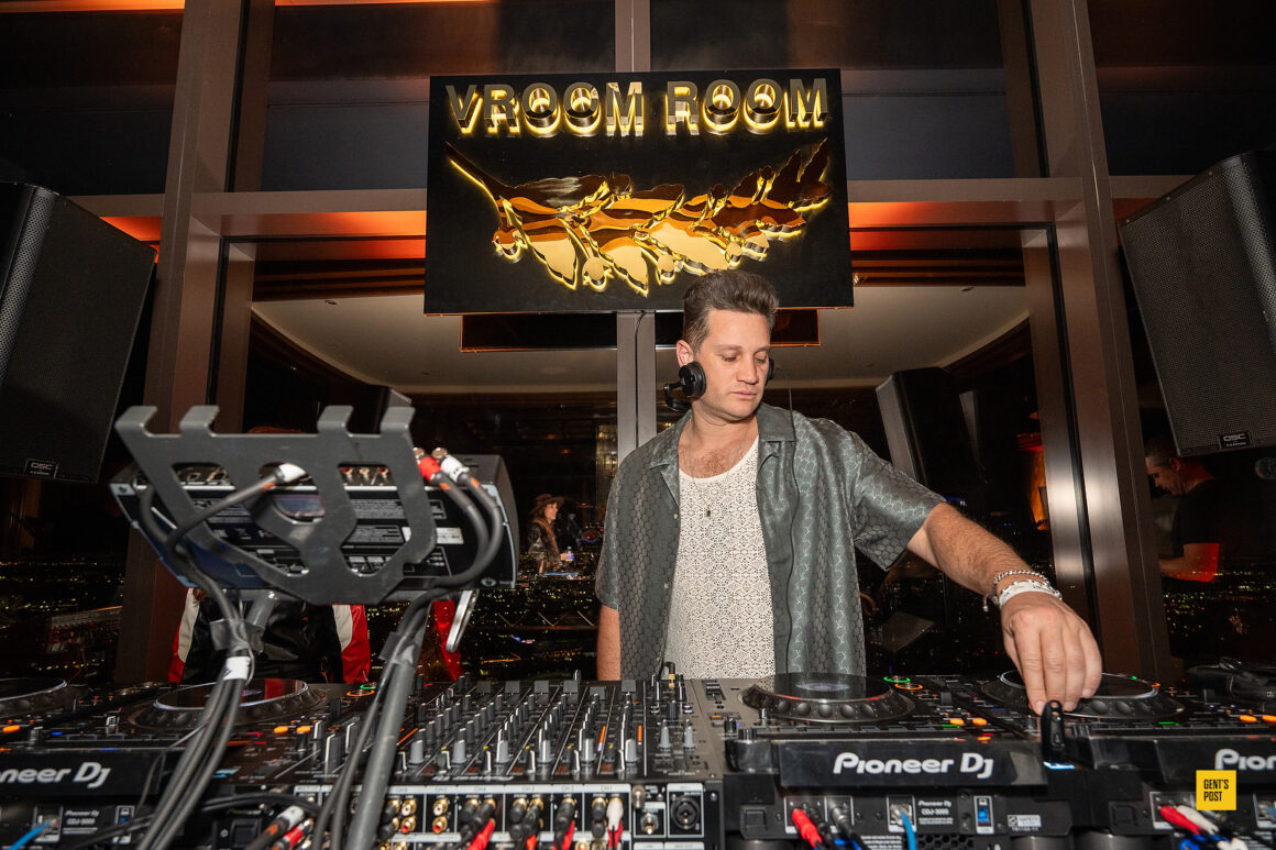 Kaz James DJ in Vroom Room at Resorts World Las Vegas during F1 Vegas Grand Prix 2024 (Photo: Courtesy of Vroom Room)