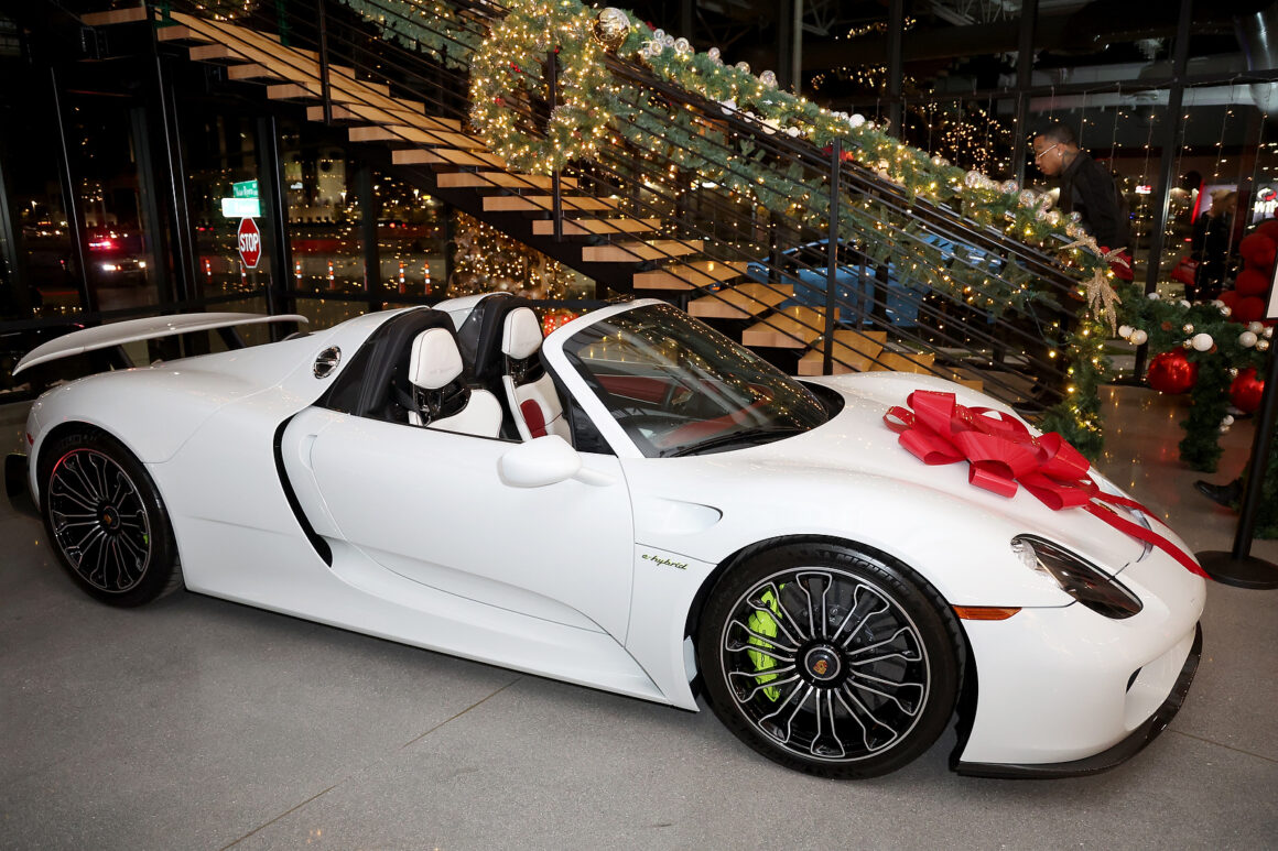 LAS VEGAS, NEVADA - DECEMBER 07: A Porsche is displayed during the grand opening of Vegas Auto Gallery on December 07, 2024 in Las Vegas, Nevada. (Photo by Gabe Ginsberg/Getty Images for Vegas Auto Gallery)