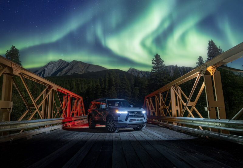Lexus GX 550 Chasing Northern Lights in Alberta Canada