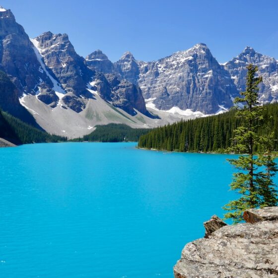 Canadian mountains with lake