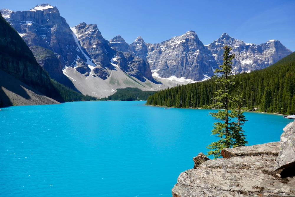 Canadian mountains with lake