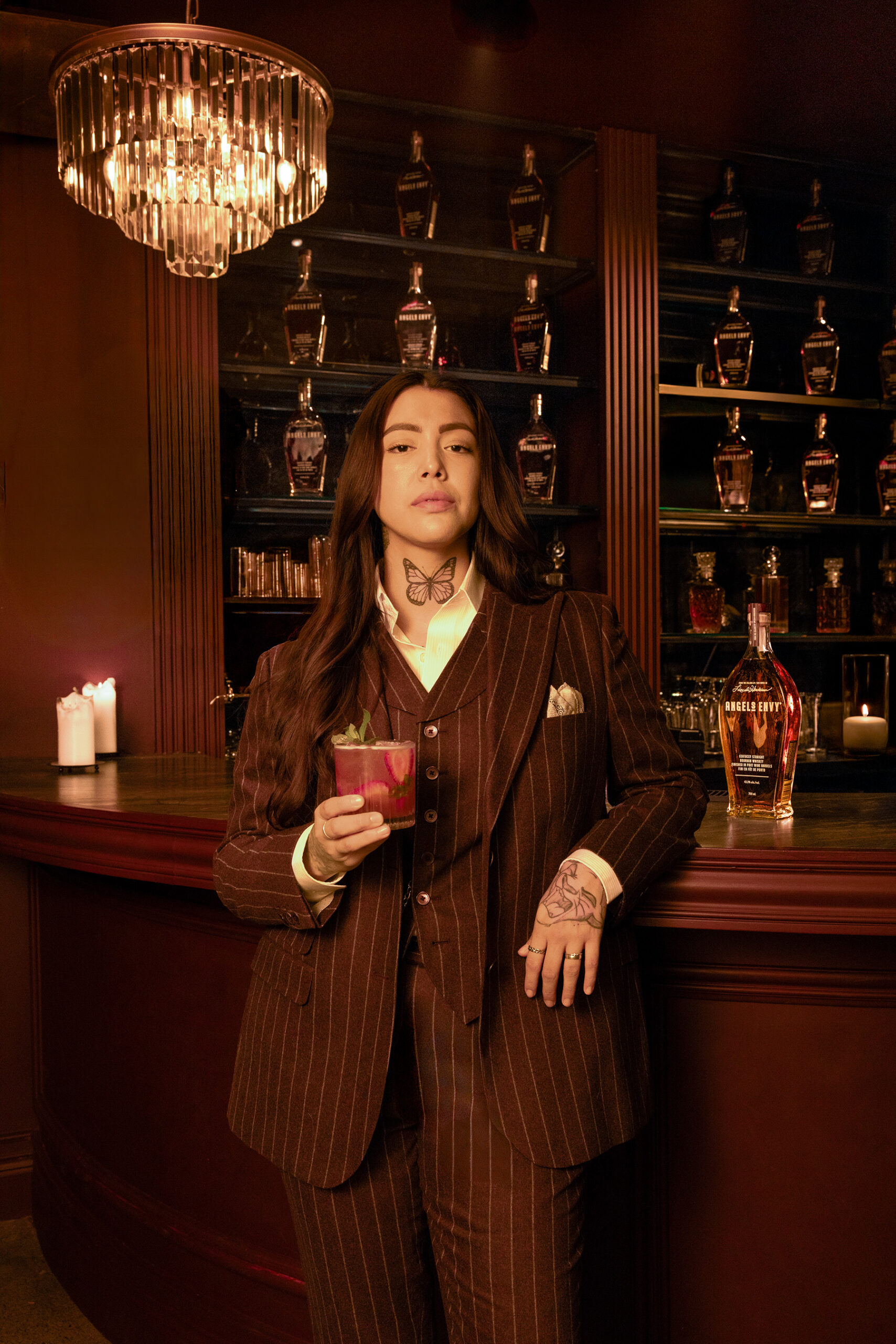 Natasha Moren-Espinoza for Stamina Group Modern Gents campaign with Angel's Envy Finished Whiskeys @natashaeshh