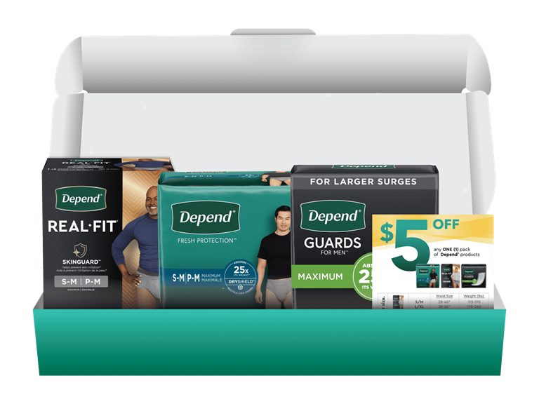 depend men's trial kit. Men's incontinence leaks underwear adult diaper