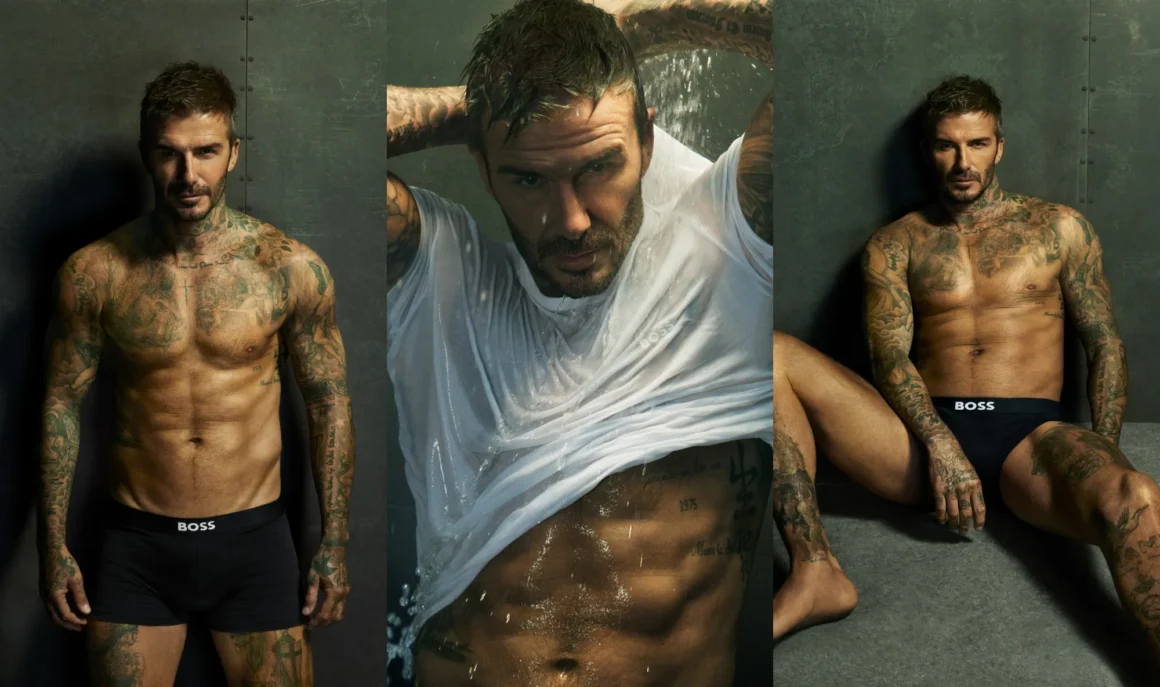 David Beckham BOSS One Underwear Bodywear campaign launch London model