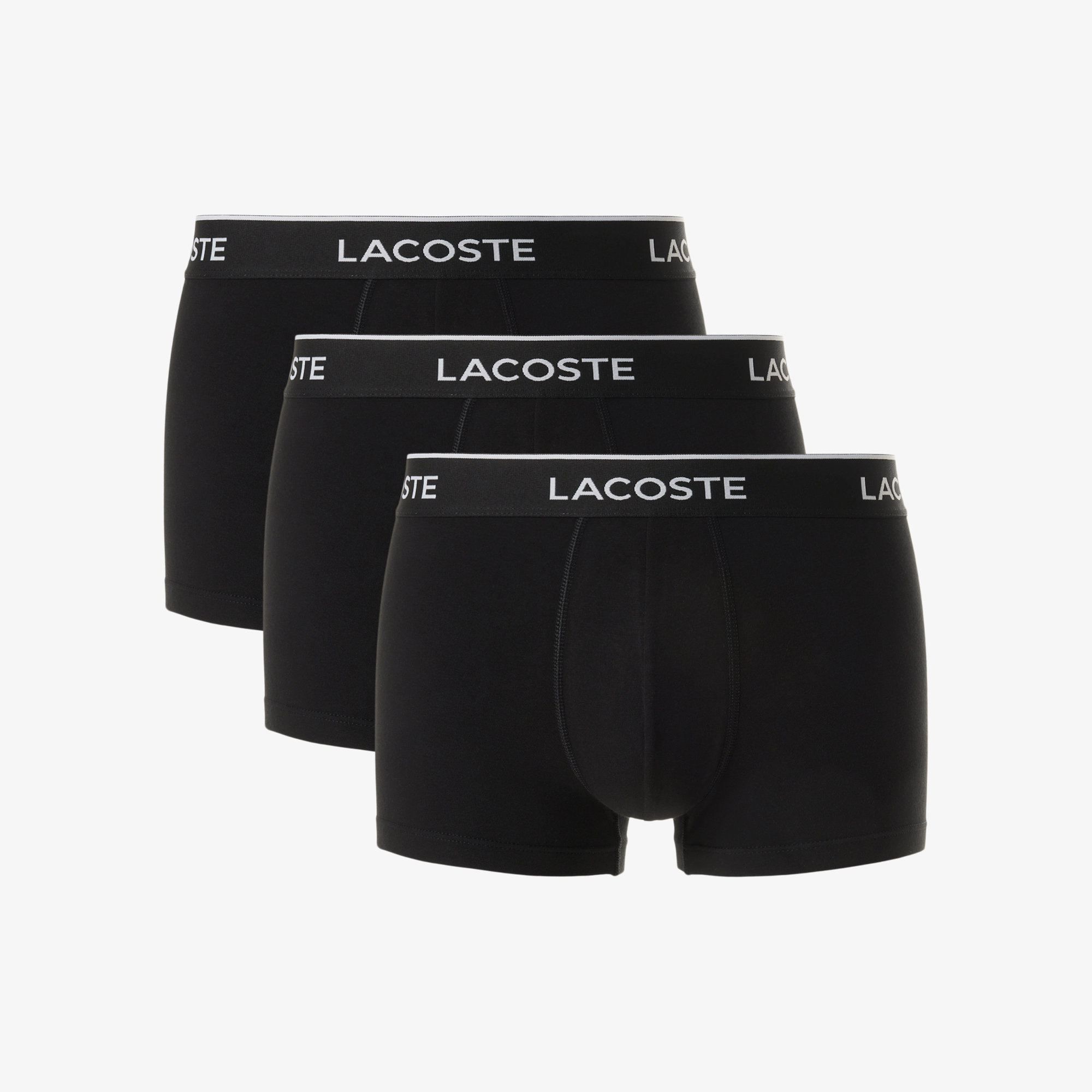 Lacoste underwear stretch trunks worn by Jacob Z Perez in the campaign shoot black and white