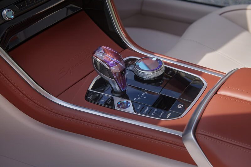 BMW Speedtop in Lake Como Italy interior gear shifter crystal
