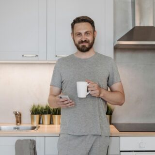 Man in his kitchen