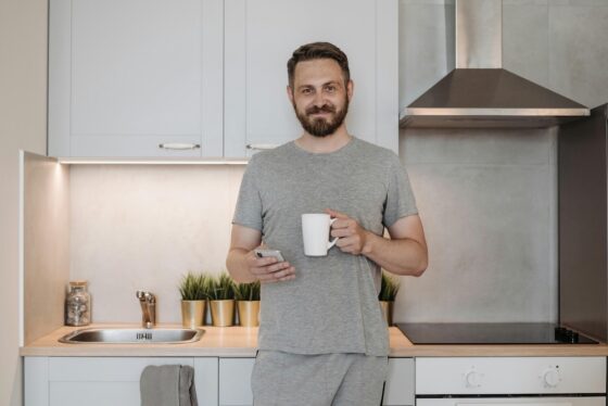 Man in his kitchen