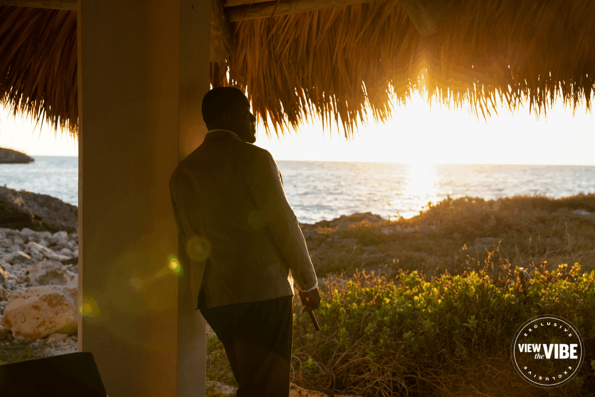 Chef Adrian Forte cover story in View the VIBE shot at Emara Estate (Prince's former estate) on the Turks and Caicos Providenciales island. 
