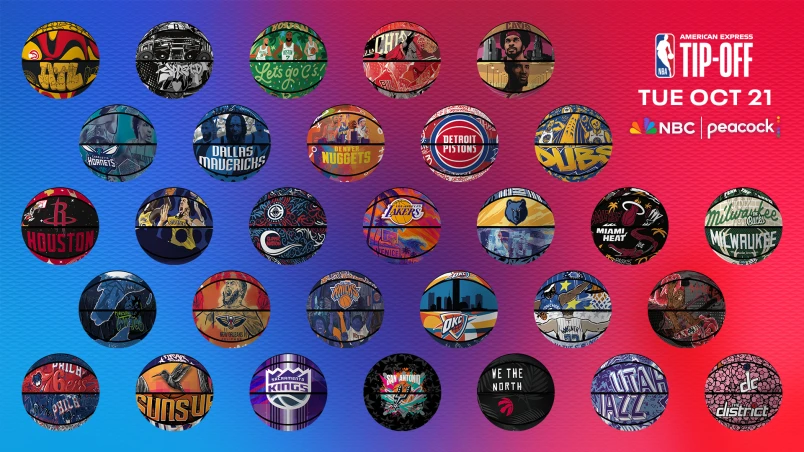 NBC Sports Graphic 30 Rocks Installation NBA in NYC