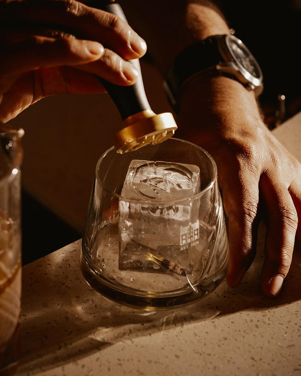 Crafted cocktails with The Macallan whisky at The Library bar by the Macallan