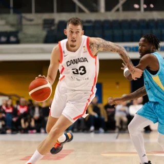 Kyle Witjer scored 18.5 points in this first game against Bahamas. (Photo: Courtesy of Canada Basketball / FIBA)