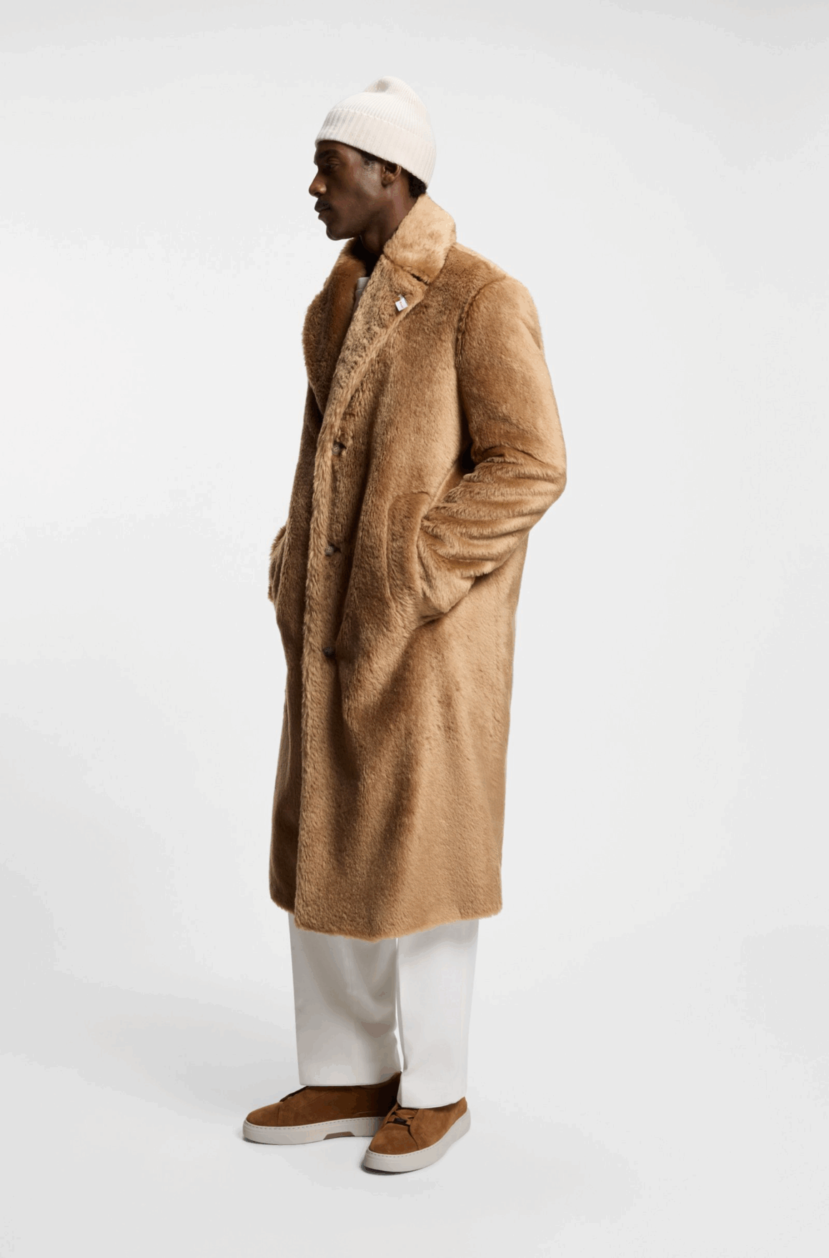 boss Steiff collab textured wool coat