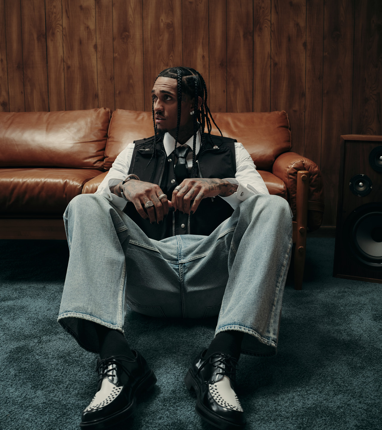 Jordan Clarkson seen in the ALDO Rocco oxford black and white lace-ups. (Photo: Hypebeast, courtesy of ALDO) Fashion icon style him men