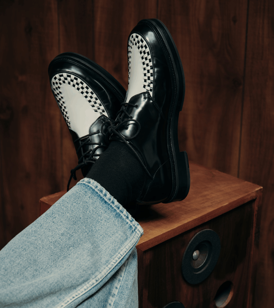 Aldo Pillow Walk Rocco oxford black and white leather shoes curated by Jordan Clarkson NBA player style icon for men 