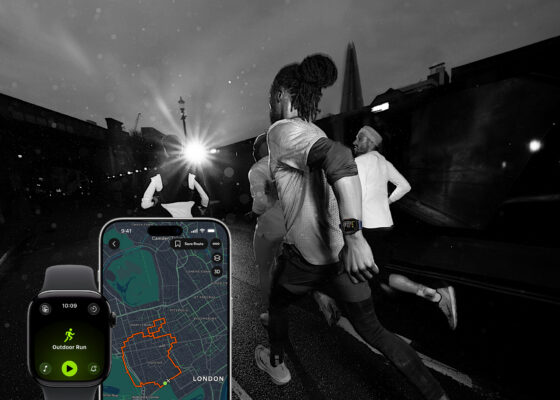 Runners crossing Tower Bridge during the TCS London Marathon as Apple joins the race as a 2026 technology partner.