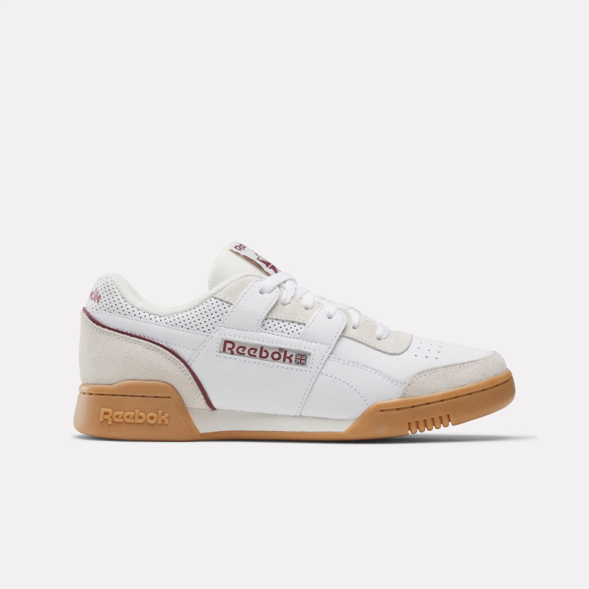 Workout Plus — slightly more rugged, but still rooted in simplicity white with brown rubber and burnt orange red details little burgundy